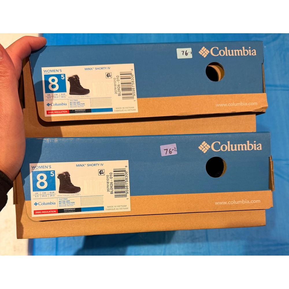 Columbia Minx Shorty IV Womens 8.5 Waterproof Winter Boots Black BL0926-010 NEW